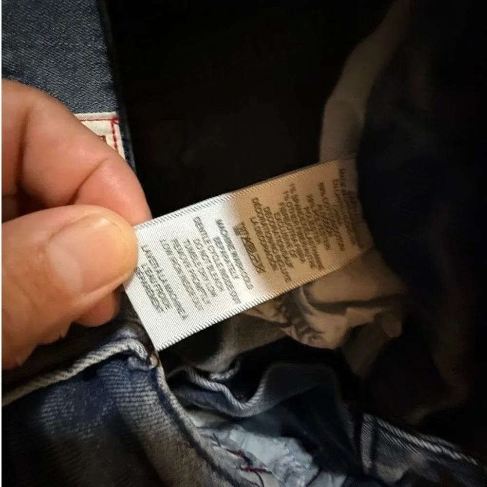 True Religion‎ Geno Jeans Mens 33 Blue Fringe Hem Denim Flap Pocket 33X30.